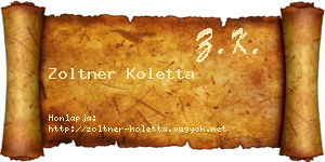 Zoltner Koletta névjegykártya